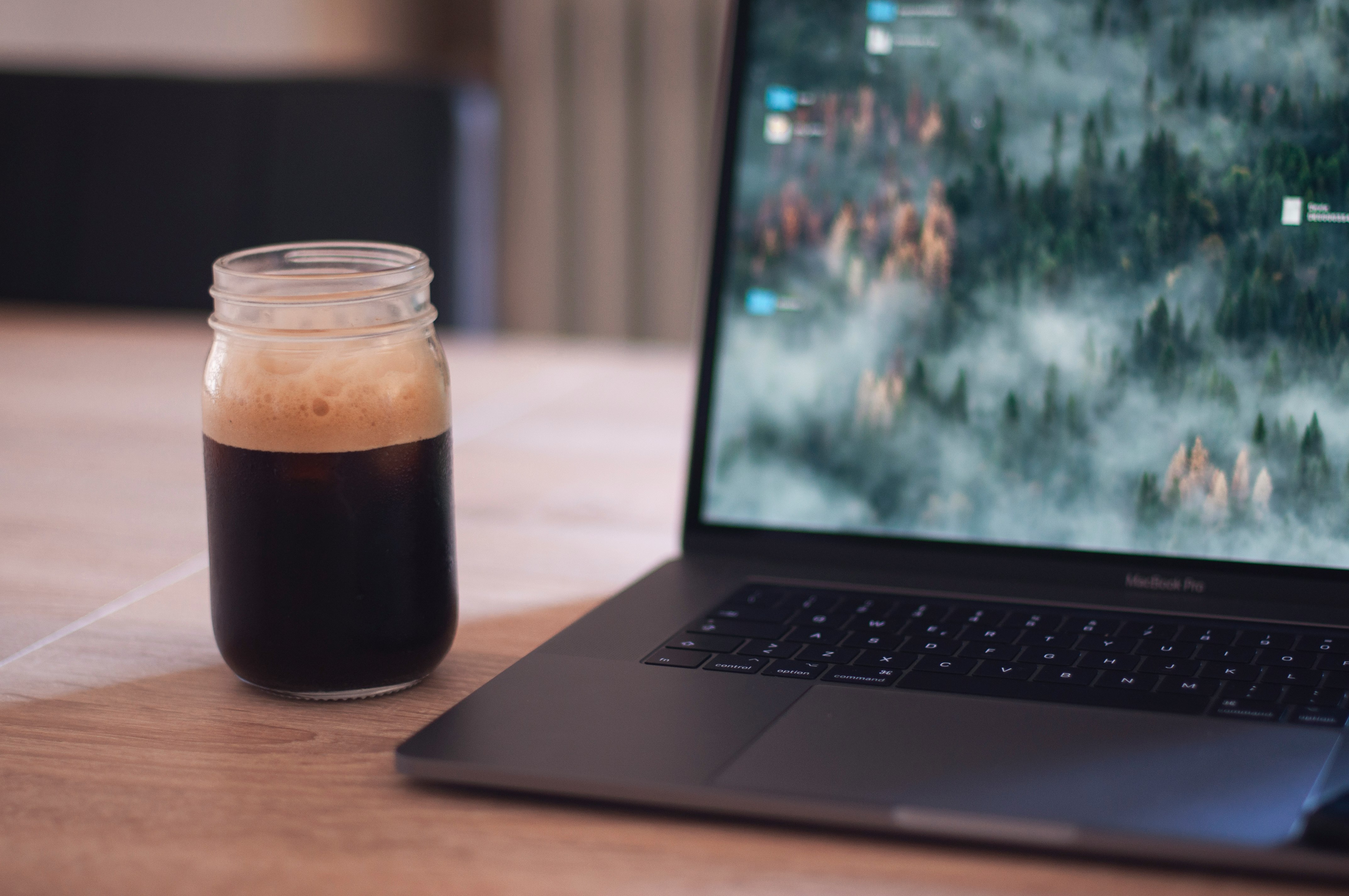 turn on laptop showing trees